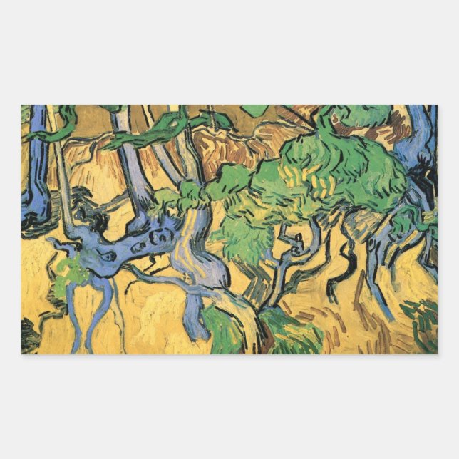 Adesivo Retangular Raízes e Troncos de Árvores por Vincent van Gogh (Frente)