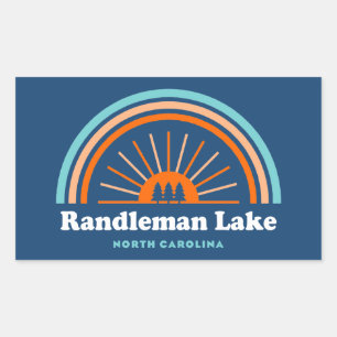 Adesivo Retangular Randleman Lake North Carolina Rainbow