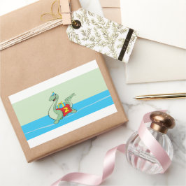 Adesivo Retangular Rapaz, Dinossauro segundo aniversário