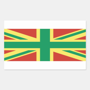Adesivo Retangular Rasta Flag UK Sticker