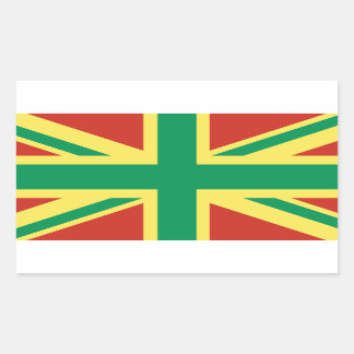 Adesivo Retangular Rasta Flag UK Sticker