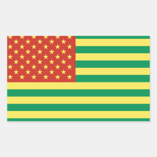 Adesivo Retangular Rasta Flag US Stickers