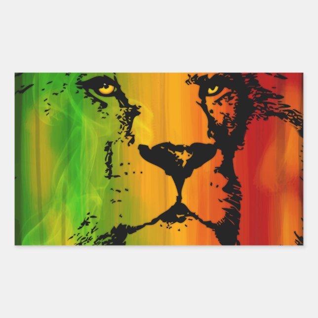 Adesivo Retangular Rasta Lion (Frente)