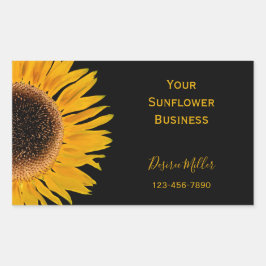 Adesivo Retangular Rastreamento do País Negro de Girassol Amarelo