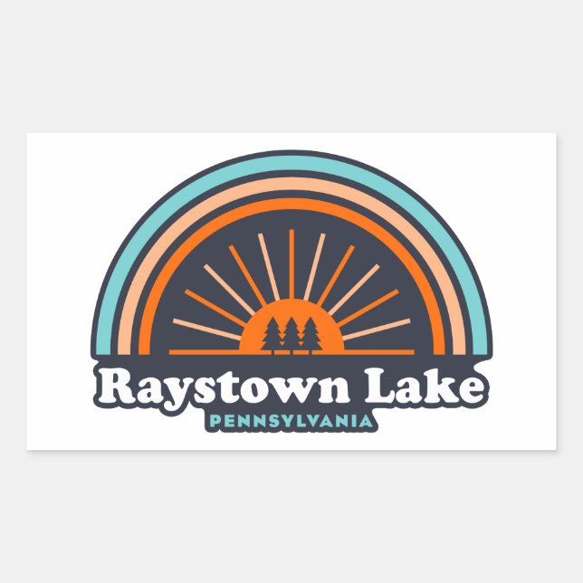 Adesivo Retangular Raystown Lake Pensilvânia Rainbow (Frente)