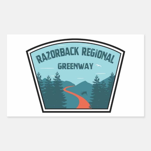 Adesivo Retangular Razorback Regional Greenway (Frente)