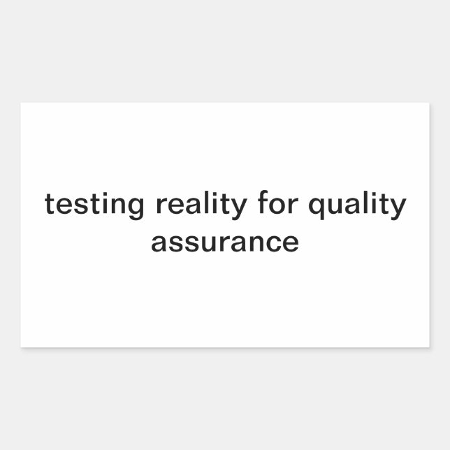 Adesivo Retangular realidade de teste para garantia de qualidade (Frente)