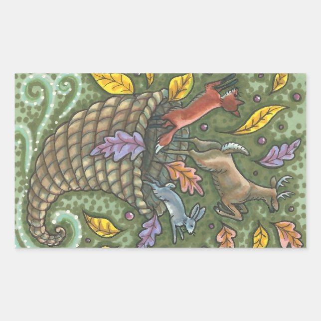 Adesivo Retangular Rec. CORNUCOPIA STICKERS DA VIDA SELVAGEM DA NATUR (Frente)