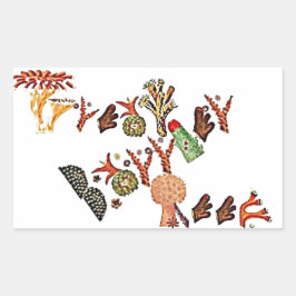 Adesivo Retangular Recife da barreira do excelente, coral,