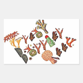 Adesivo Retangular Recife da barreira do excelente, coral,