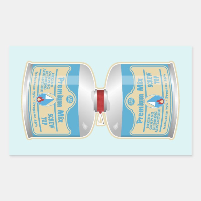 Adesivo Retangular Recipientes de gás para fogões de acampamento (Frente)