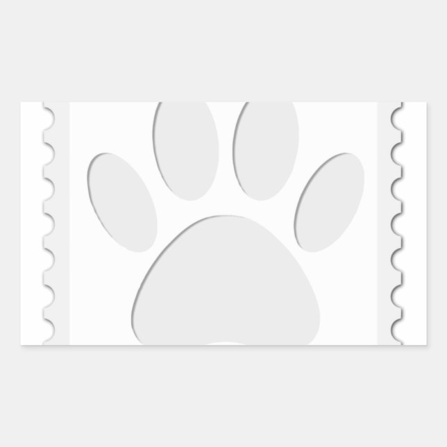 Adesivo Retangular Recorte de Pegada de Pata de Cachorro (Frente)