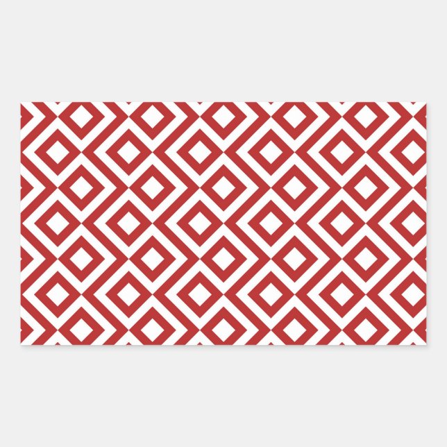 Adesivo Retangular Red and White Meander (Frente)