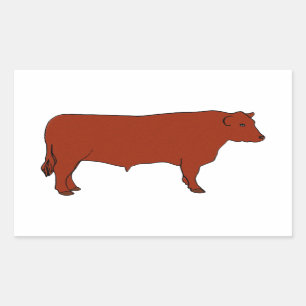 Adesivo Retangular Red Angus Bull