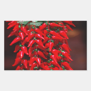 Adesivo Retangular Red Hot Hanging Chili Peppers Image Design