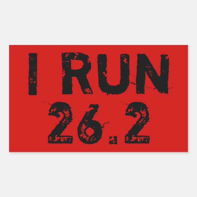 Adesivo Retangular Red I Run 26.2 Sticker (Frente)