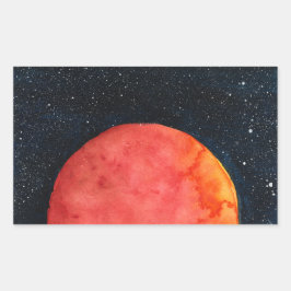 Adesivo Retangular Red Moon Galaxy Stickers