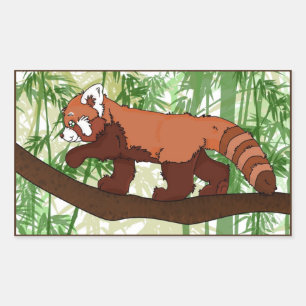 Adesivo Retangular Red Panda Sticker