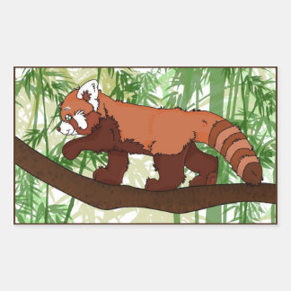 Adesivo Retangular Red Panda Sticker