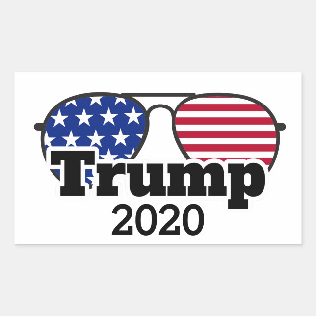 Adesivo Retangular Red White Blue Trump 2020 (Frente)