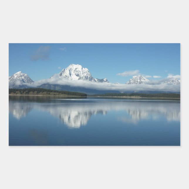 Adesivo Retangular Reflexo do Monte Moran em Grand Teton (Frente)
