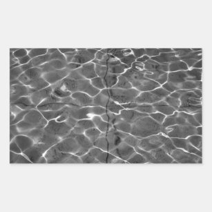 Adesivo Retangular Reflexões claras na água: Preto & branco