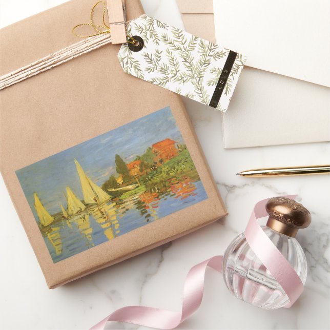 Adesivo Retangular Regata em Argenteuil por Claude Monet (Presentear)