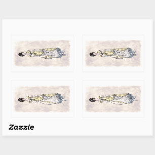Adesivo Retangular Regency Fashion - Lady #1 - 4 Sticker Sheet