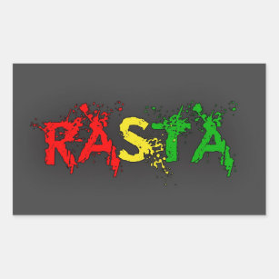 Adesivo Retangular Reggae Rasta