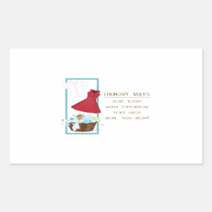 Adesivo Retangular Regras da lavanderia