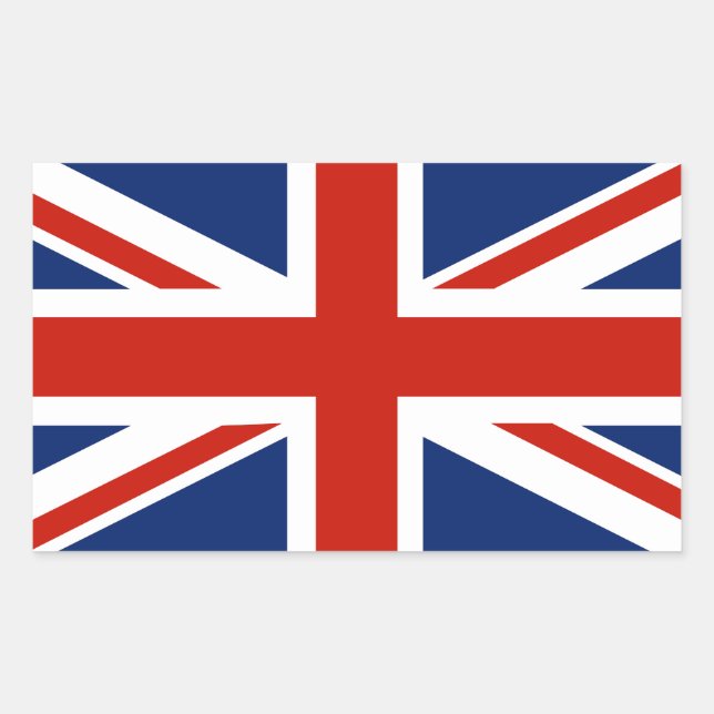Adesivo Retangular Reino Unido da Grã-Bretanha e Irlanda do Norte (Frente)