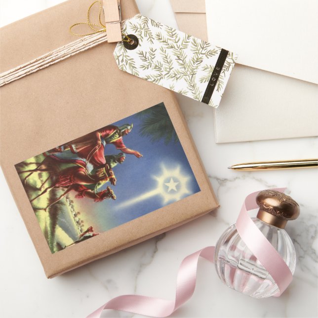 Adesivo Retangular Religião Antiga, Magos com Estrela de Belém (Presentear)