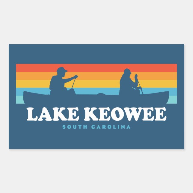 Adesivo Retangular Remo no Lago Keowee Carolina do Sul (Frente)