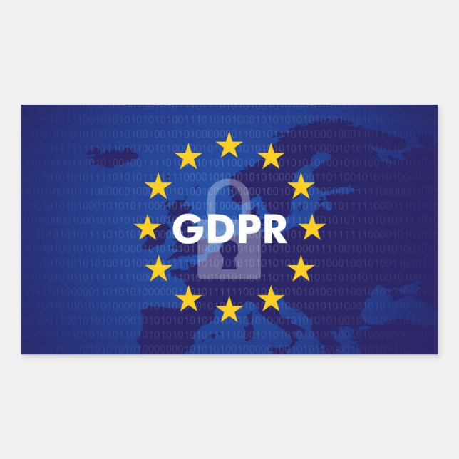 Adesivo Retangular Resumo de segurança do Regulamento geral de proteç (Frente)
