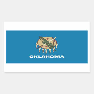 Adesivo Retangular Retângulo com Flag de Oklahoma, EUA