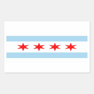 Adesivo Retangular Retângulo com Flag of Chicago, EUA