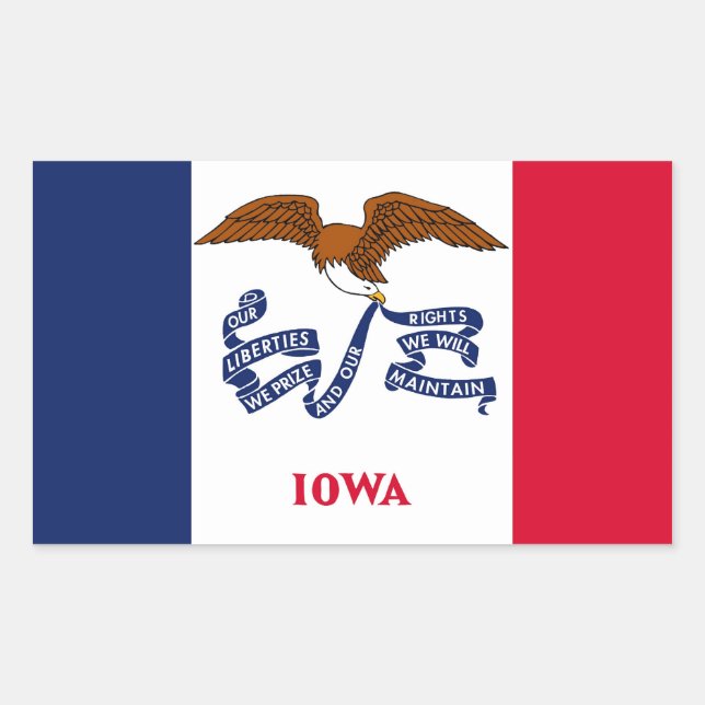 Adesivo Retangular Retângulo com Flag of Iowa, EUA (Frente)