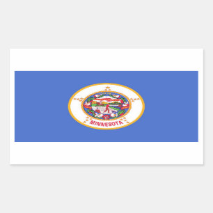 Adesivo Retangular Retângulo com Flag of Minnesota, EUA