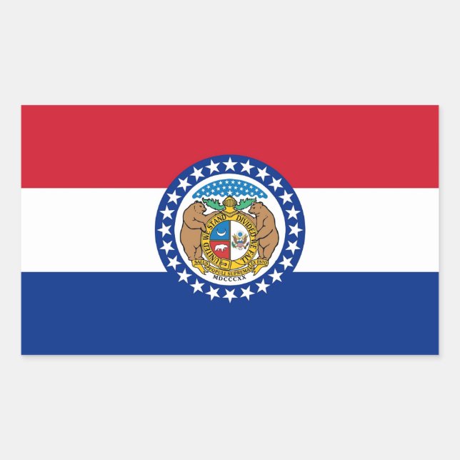 Adesivo Retangular Retângulo com Flag of Missouri, EUA (Frente)