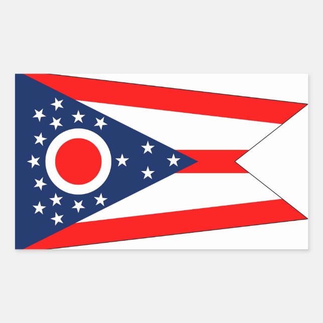 Adesivo Retangular Retângulo com Flag of Ohio, EUA (Frente)