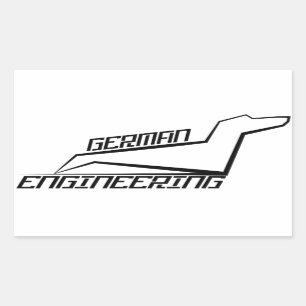 Adesivo Retangular Retângulo Dachshund Stickers - Engenharia Alemã