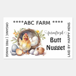 Adesivo Retangular Retângulo do bumbum do rótulo da caixa de ovo Retâ