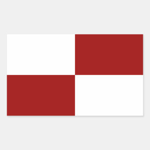 Adesivo Retangular Retângulos vermelhos e brancos