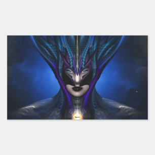 Adesivo Retangular Retrato Azul Sombra de Taidushan Sai RB