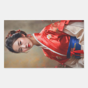 Adesivo Retangular Retrato da Princesa Chinesa