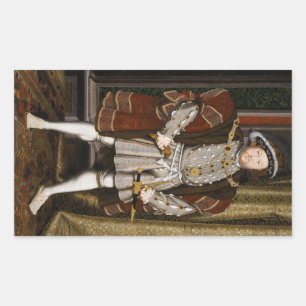 Adesivo Retangular Retrato de Henry VIII por Hans Holbein o mais novo