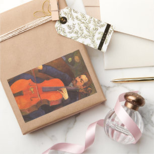 Adesivo Retangular Retrato do jogador Schneklud por Paul Gauguin