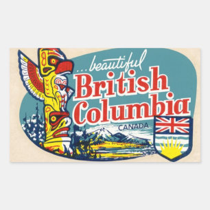 Adesivo Retangular Retro BeauBelely British Columbia Canada Sticker