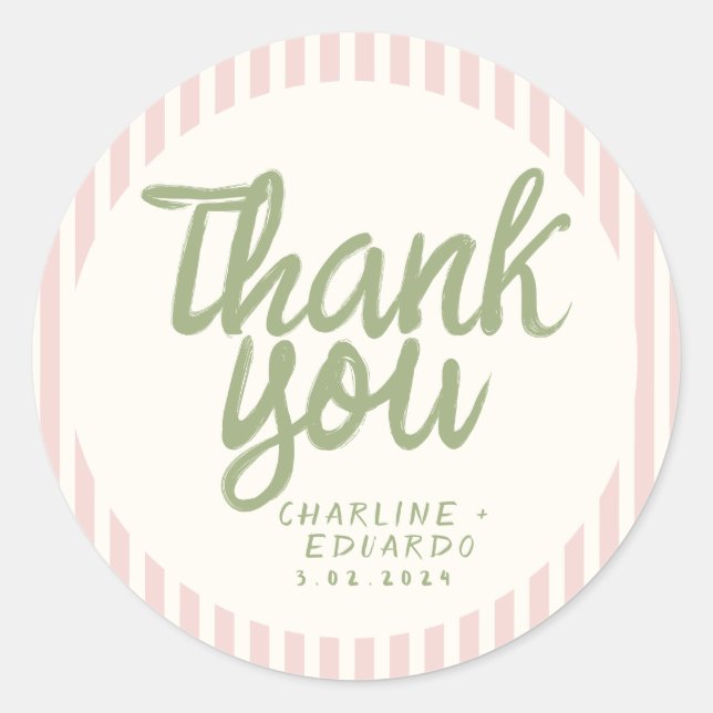 Adesivo Retangular Retro Casamento Letra à Mão (Frente)