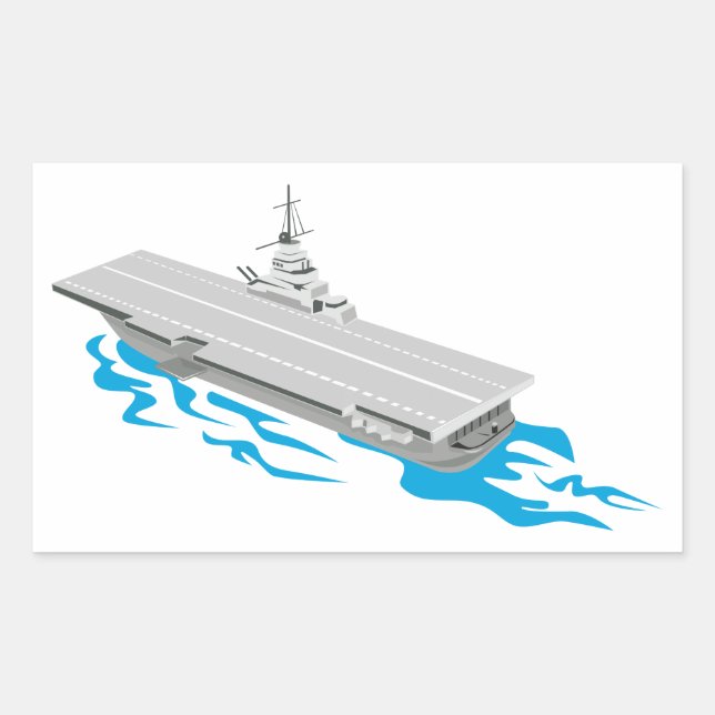 Adesivo Retangular Retrô da transportadora aérea da Segunda Guerra Mu (Frente)